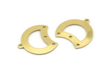 Brass Moon Charm, 12 Raw Brass Crescent Moon Charms With 1 Loop And 3 Holes, Blanks (20x17x0.70mm) M790