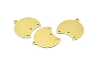 Brass Moon Charm, 12 Raw Brass Crescent Moon Charms With 1 Loop And 3 Holes, Blanks (20x17x0.70mm) M794