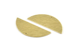 Brass Half Moon, 8 Textured Raw Brass Semi Circle Blanks With 1 Hole (39x15x0.90mm) M994