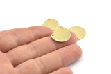Semi Circle Charm, 12 Raw Brass Half Moon Blanks With 2 Holes (18x14x0.90mm) M984