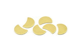 Brass Moon Blank, 12 Raw Brass Crescent Moon Stamping Blanks (13x8x0.70mm) M795