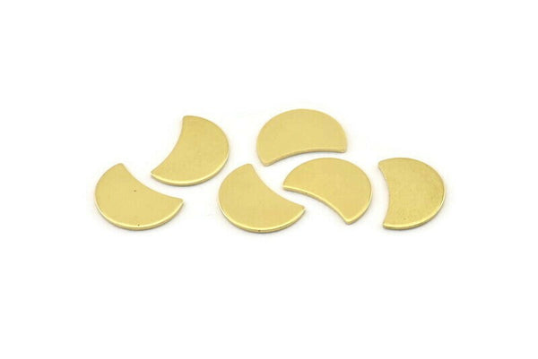 Brass Moon Blank, 12 Raw Brass Crescent Moon Stamping Blanks (13x8x0.70mm) M795
