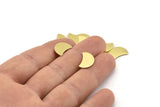 Brass Moon Blank, 12 Raw Brass Crescent Moon Stamping Blanks (13x8x0.70mm) M795