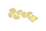 Brass Moon Charm, 12 Raw Brass Crescent Moon Charms With 1 Hole, Blanks (13x8x0.70mm) M796