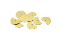 Brass Moon Charm, 12 Raw Brass Crescent Moon Charms With 1 Hole, Blanks (13x8x0.70mm) M797