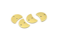 Brass Moon Charm, 12 Raw Brass Crescent Moon Charms With 2 Holes, Blanks (13x8x0.70mm) M799