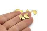 Brass Moon Charm, 12 Raw Brass Crescent Moon Charms With 2 Holes, Blanks (13x8x0.70mm) M799