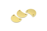 Brass Moon Charm, 12 Raw Brass Crescent Moon Charms With 2 Holes, Blanks (13x8x0.70mm) M800