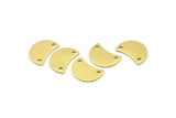 Brass Moon Charm, 12 Raw Brass Crescent Moon Charms With 2 Holes, Blanks (13x8x0.70mm) M800