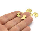 Brass Moon Charm, 12 Raw Brass Crescent Moon Charms With 4 Holes, Blanks (13x8x0.70mm) M802