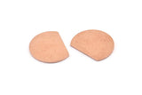 Semi Circle Blank, 10 Raw Copper Half Moon Blanks (18x14x0.90mm) M973