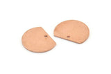 Semi Circle Charm, 10 Raw Copper Half Moon Blanks With 1 Hole (18x14x0.90mm) M974