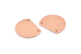 Semi Circle Charm, 10 Raw Copper Half Moon Blanks With 2 Holes (18x14x0.90mm) M976