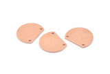 Semi Circle Charm, 10 Raw Copper Half Moon Blanks With 2 Holes (18x14x0.90mm) M976