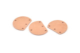 Semi Circle Charm, 10 Raw Copper Half Moon Blanks With 4 Holes (18x14x0.90mm) M979