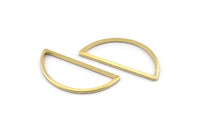 Brass Half Moon, 25 Raw Brass Semi Circle Connectors (12x26x1mm) A1709