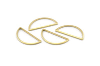 Brass Half Moon, 25 Raw Brass Semi Circle Connectors (12x26x1mm) A1709