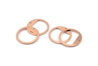Bakır Yuvarlak Charm, 1 Delikli 10 Ham Bakır Yuvarlak Charm, Damgalama Boşlukları (21x0,90 mm) M992