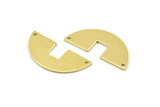 Semi Circle Charm, 12 Raw Brass Semi Circle Blanks, Geometric Blanks, Semi Circle Charms With 2 Holes (31x14x0.90mm) M814