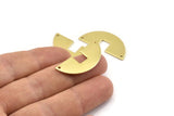 Semi Circle Charm, 12 Raw Brass Semi Circle Blanks, Geometric Blanks, Semi Circle Charms With 2 Holes (31x14x0.90mm) M814
