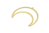 Brass Moon Charm, 6 Raw Brass Crescent Moon Charms With 1 Loop (50x17x0.80mm) M844