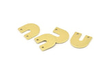 Brass U Shape Charm, 24 Raw Brass U Shaped Charms With 2 Holes, Blank (15x0.80mm) M828