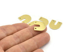 Brass U Shape Charm, 24 Raw Brass U Shaped Charms With 2 Holes, Blank (15x0.80mm) M828
