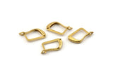 Brass Leverback Earring, 50 Raw Brass Plain Leverback Earring Findings (13x9mm) A0608