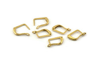 Brass Leverback Earring, 50 Raw Brass Plain Leverback Earring Findings (13x9mm) A0608