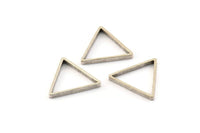 Silver Triangle Charm - 24 Antique Silver Plated Brass Triangle Charms (20mm) BS 1198 H1210