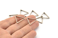 Silver Triangle Charm - 24 Antique Silver Plated Brass Triangle Charms (20mm) BS 1198 H1210
