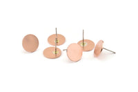 Copper Circle Earring, 8 Raw Copper Circle Stud Earrings (12x0.80mm) M314 A1646