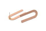 U Shape Earring, 8 Raw Copper U Shaped Stud Earrings (30x13x0.80mm) M319 A1648