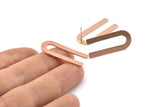 U Shape Earring, 8 Raw Copper U Shaped Stud Earrings (30x13x0.80mm) M319 A1648