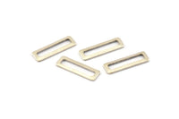 Silver Rectangle Charm, 25 Antique Silver Plated Brass Rectangle Connectors, Findings (19x6x1mm) Brs 3140 b0037
