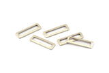 Silver Rectangle Charm, 25 Antique Silver Plated Brass Rectangle Connectors, Findings (19x6x1mm) Brs 3140 b0037