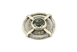 Silver Charm, 2 Antique Silver Plated Brass, Silver Pendants, Charm Pendants - Pad Size 10mm (26x6x2mm) U106 H0383