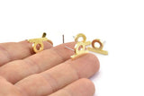 Earring Studs, 8 Raw Brass -  Irregular Stud Earrings - Brass Earrings - Earrings (14x9x1.5mm) N1420