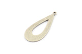 Silver Drop Charm, 6 Antique Silver Plated Brass Drop Charms With 1 Loop, Earrings, Findings (35x15x0.80mm) D1128