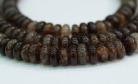 Brown Cracked Agate 8x4.5 mm Rondelle Germstone Beads 15.5 inches Full Strand G92 T037