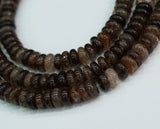 Brown Cracked Agate 8x4.5 mm Rondelle Germstone Beads 15.5 inches Full Strand G92 T037