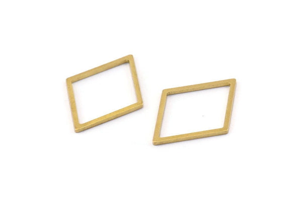 Brass Diamond Charm, 50 Raw Brass Diamond Ring Charms (24x17x1mm) A1663