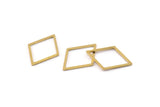 Brass Diamond Charm, 50 Raw Brass Diamond Ring Charms (24x17x1mm) A1663
