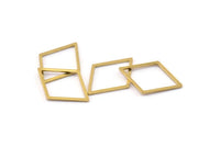 Brass Diamond Charm, 50 Raw Brass Diamond Ring Charms (24x17x1mm) A1663