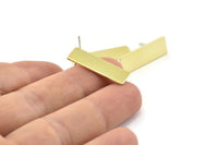 Brass Rectangle Earring, 8 Raw Brass Rectangle Stud Earrings (25x8x0.80mm) A0915 A1666