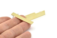 Brass Rectangle Earring, 8 Raw Brass Rectangle Stud Earrings (40x8x0.80mm) A0917 A1665