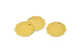 Brass Round Charm, 50 Raw Brass Round Charms With 1 Hole (15x0.40mm) C067