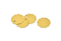 Brass Round Charm, 50 Raw Brass Round Charms With 1 Hole (15x0.40mm) C067