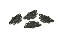 Black Peacock Charm, 20 Oxidized Black Brass Peacock Charms With 1 Hole (22mm) A0204 S1039