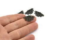 Black Peacock Charm, 20 Oxidized Black Brass Peacock Charms With 1 Hole (22mm) A0204 S1039